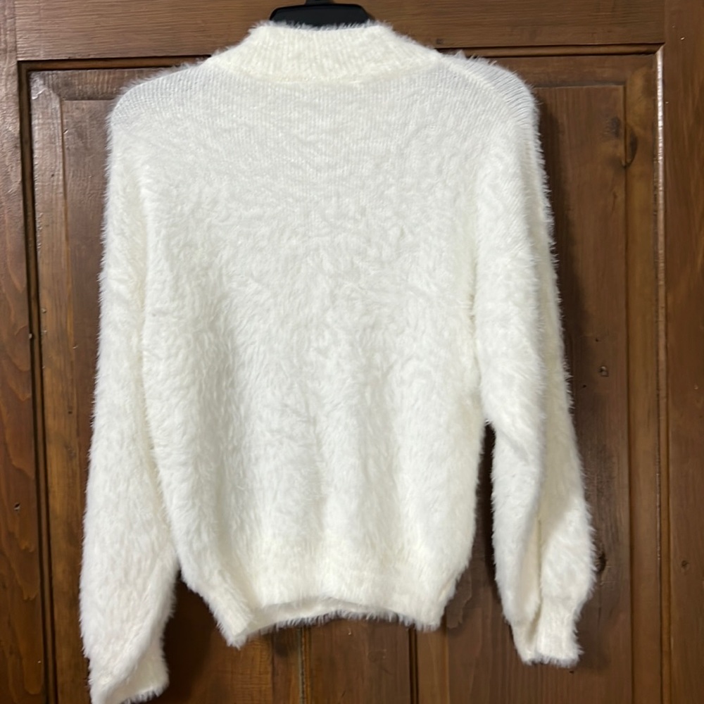 Cream fuzzy sweater size large